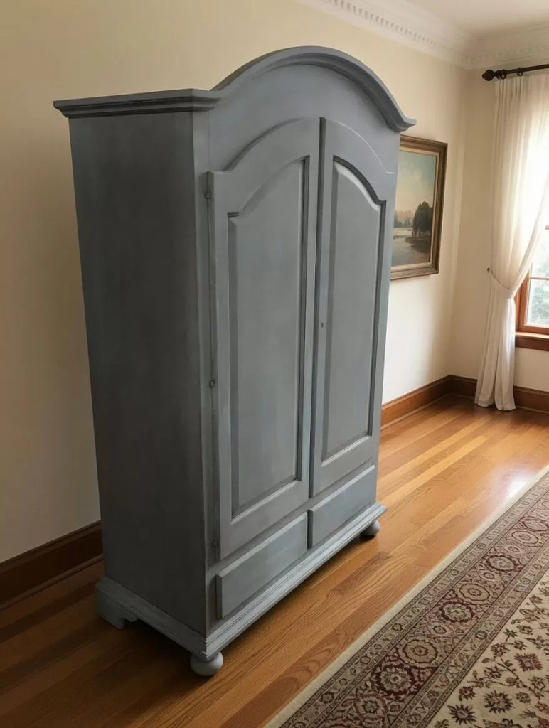 Armadio 2 porte legno shabby cerato azzurro 125x61x200 - Mobili 2G