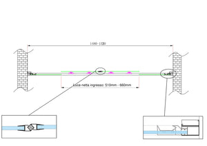 Porta doccia vetro 6 mm con apertura centrale a 4 ante per installazione in nicchia Altezza 190 cm 148-153 REGOLABILE