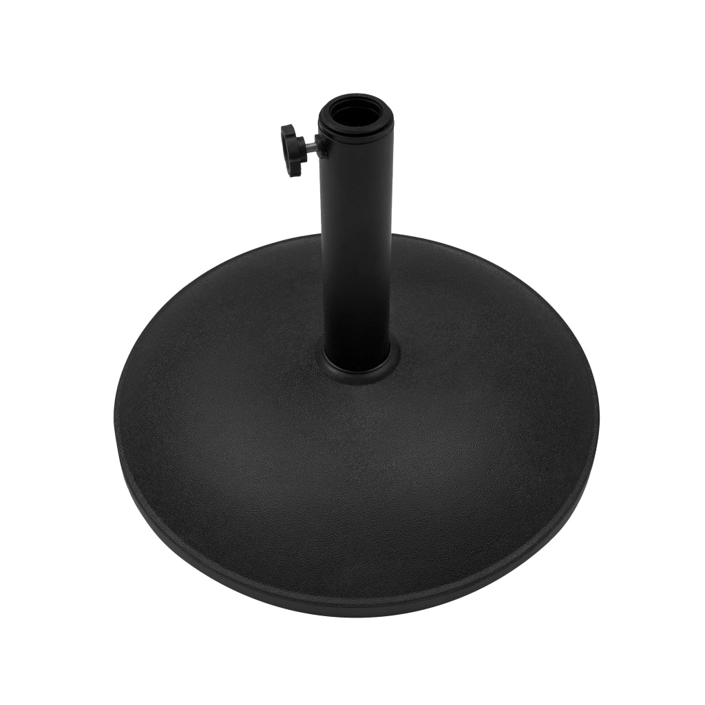 Base Ombrellone Inclinabile 16kg in Cemento Nero Rotonda da Giardino
