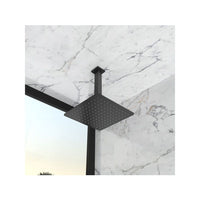 Braccio per Soffione Doccia Sezione Quadrata a Soffitto in Ottone Nero Opaco