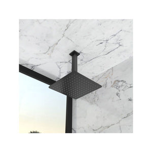 Braccio per Soffione Doccia Sezione Quadrata a Soffitto in Ottone Nero Opaco