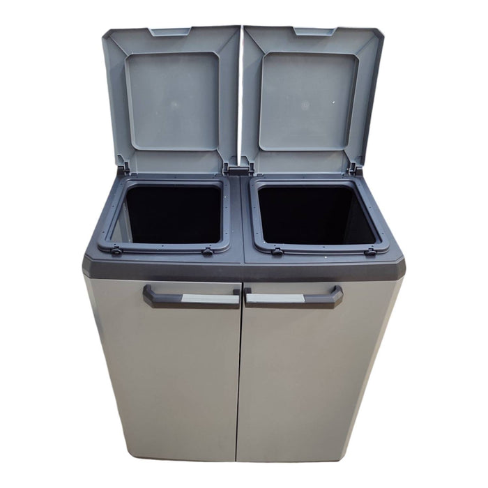 ARMADIO PLASTICA RACCOLTA DIFFERENZIATA 68X39X85 KETER SPLIT BASIC GRIGIO