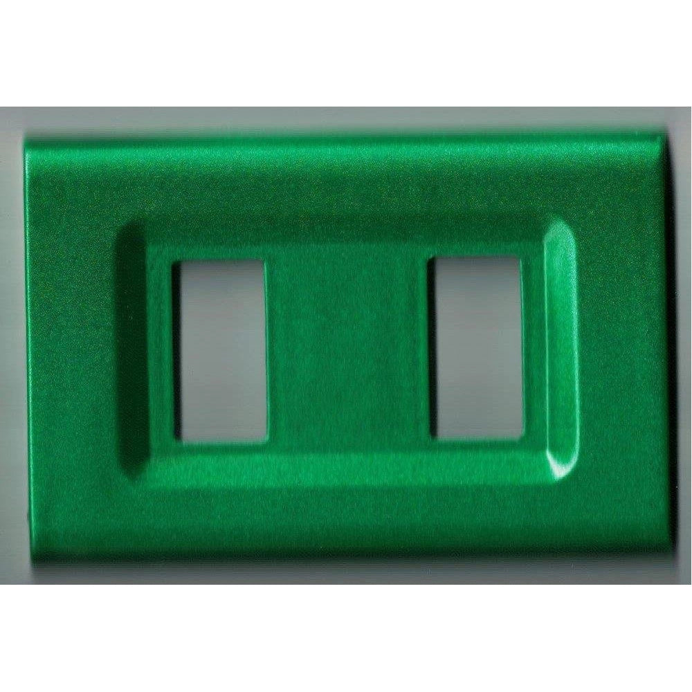 Trade Shop - Placchette Placche In Abs Serie Magic Elite Bticino Compatibili Color Copriprese - Verde Metallizzato -4 Fori     -