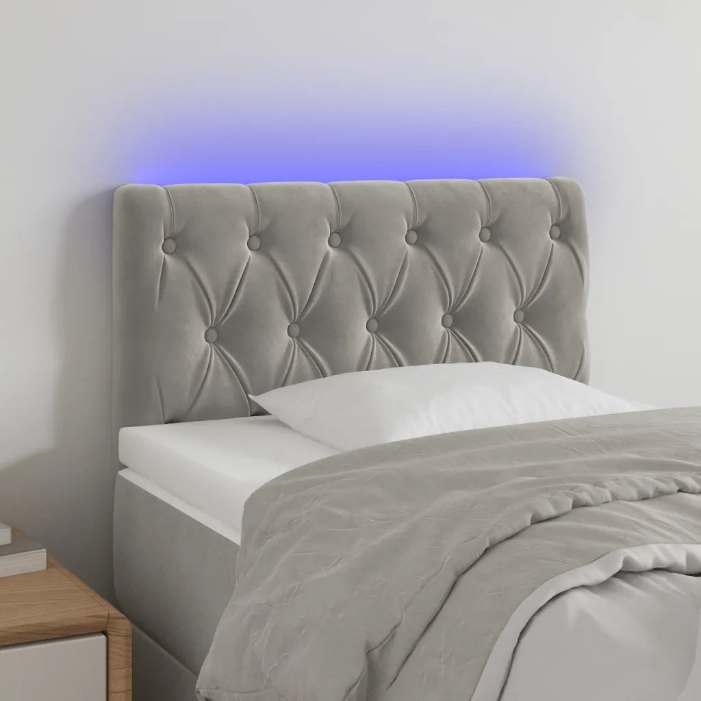 Testiera | Testata a LED Grigio Chiaro 80x7x78/88 cm in Velluto
