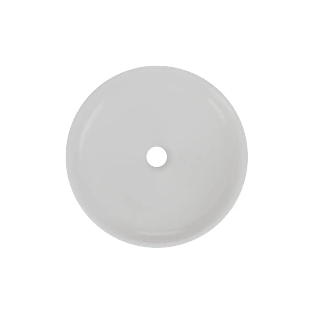 Lavabo da appoggio rotondo 40 cm in ceramica grigio chiaro opaco