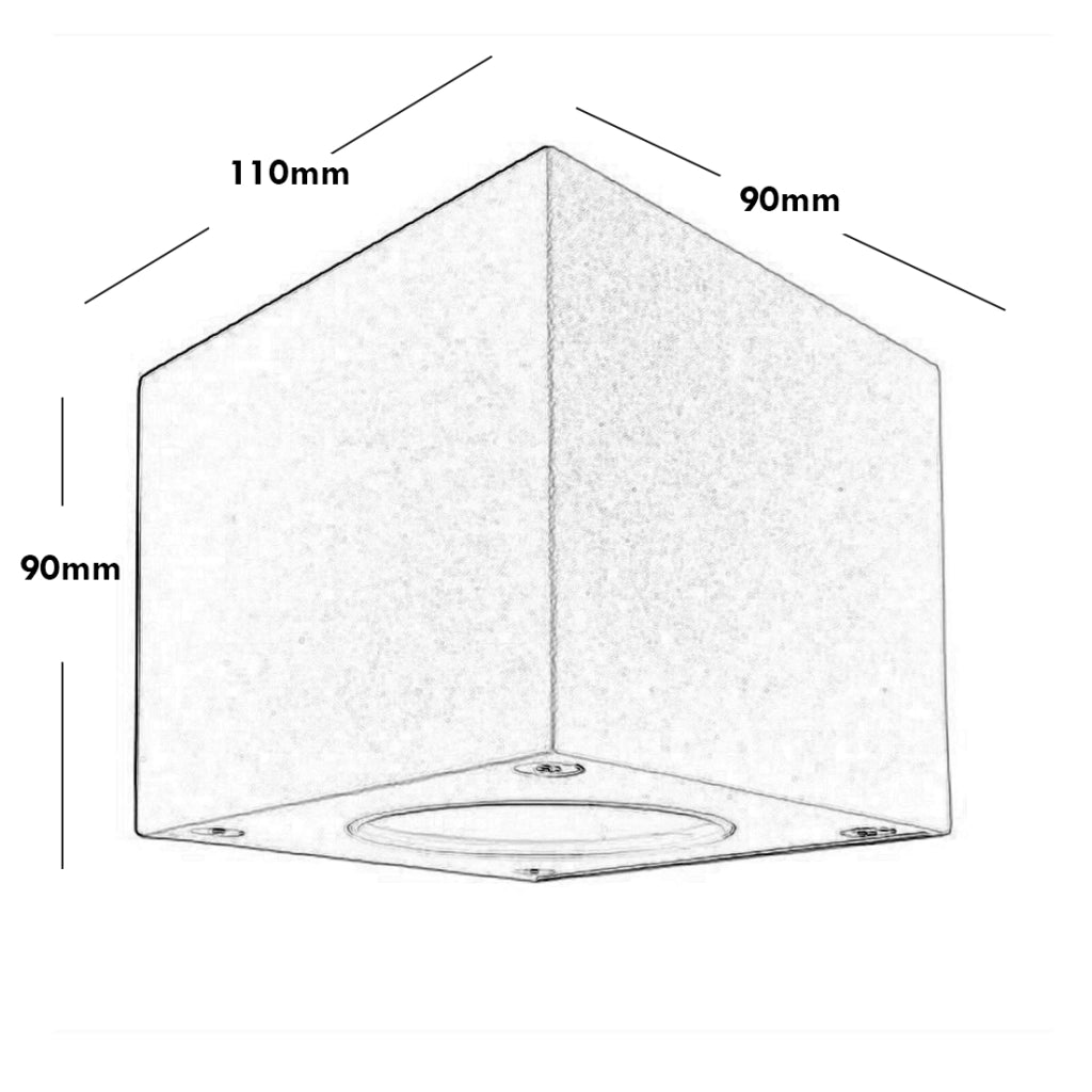 Cubodo Applique cubo LED 15W lampada parete muro IP54 doppio fascio luce esterni ingresso balcone 230V GRIGIO DOPPIO