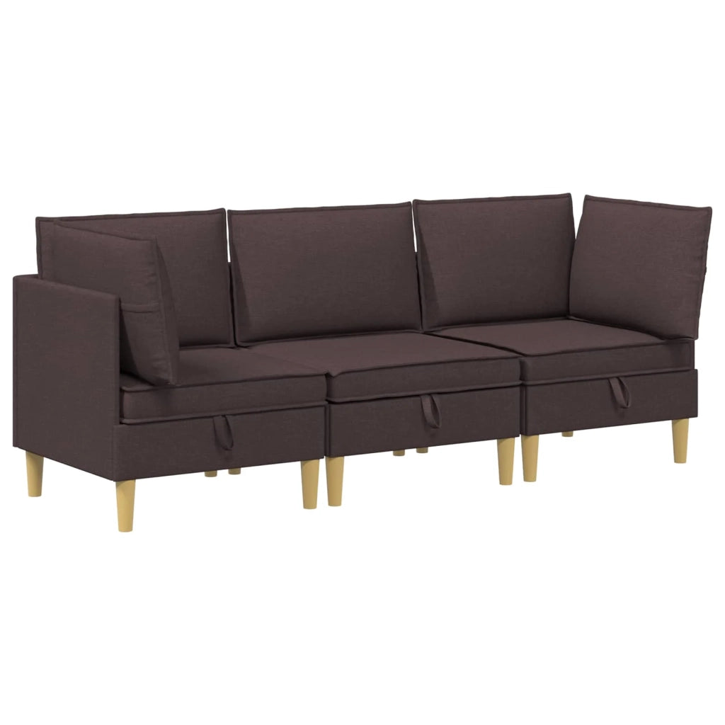 Set di divani modulari con spazio di archiviazione 3 pcs