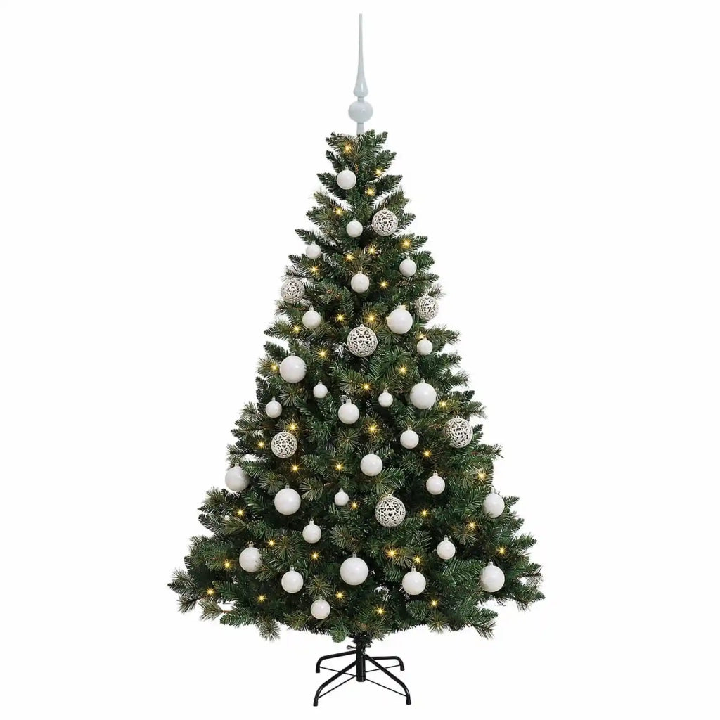 Albero di Natale Artificiale con Palline 120 cm 150 LED 3466057
