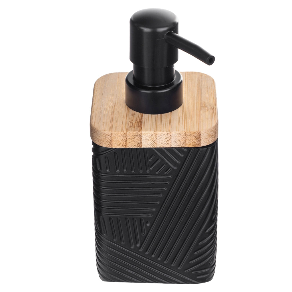 Dispenser di sapone liquido KADAX da 300 ml, nero, per bagno, con pompa.