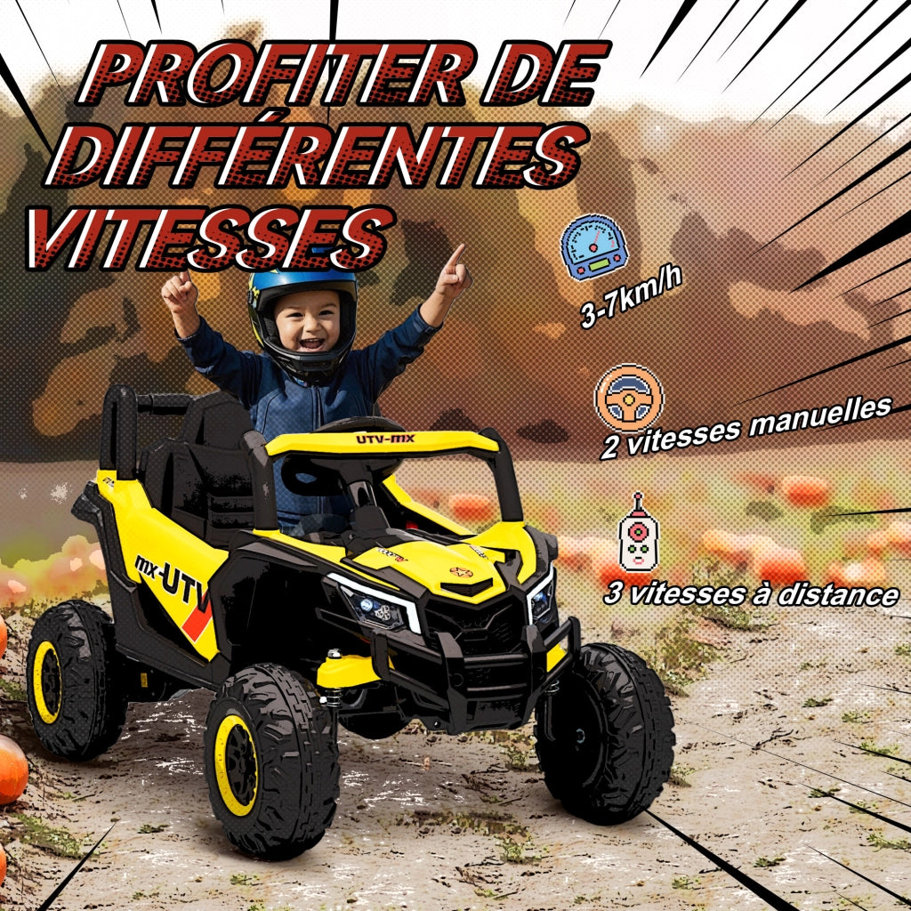 Veicolo elettrico bambini UTV ¨C zephmum ¨C 96x61x56 cm, giallo