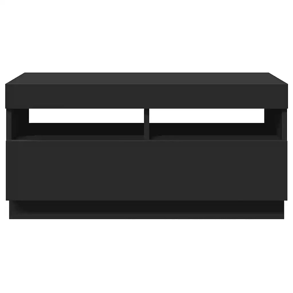 Mobile TV | Armadietto TV | Mobile Porta TV con Luci LED Nero 80x35x40 cm