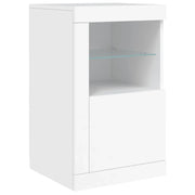 Mobiletto laterale dal design contemporaneo con illuminazione a LED 41 x 37 x 67 cm legno composito bianco 02_0049363