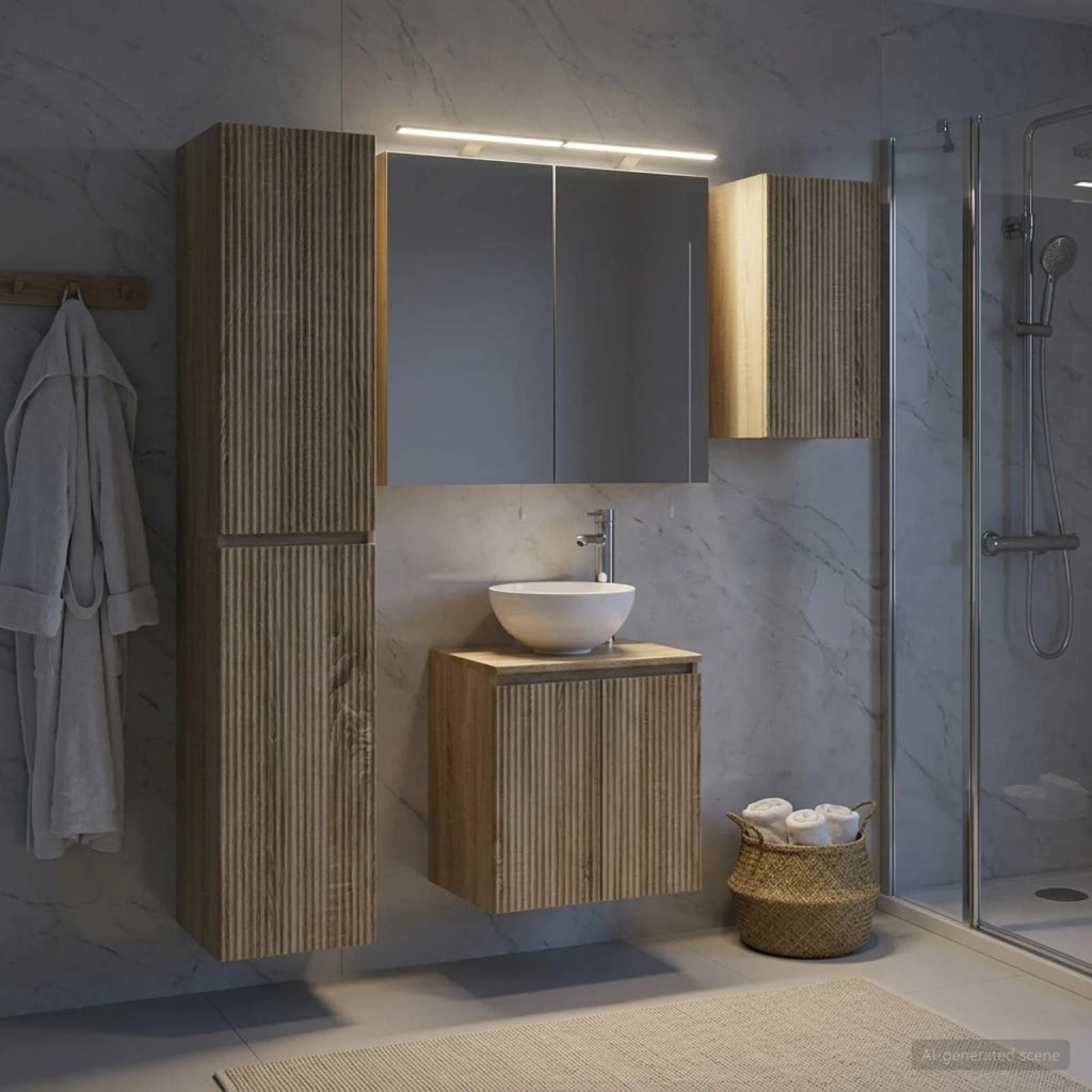 Set di Armadi da Bagno 5 pcs Rovere Sonoma 50 x 14,5 x 70 cm 3407289
