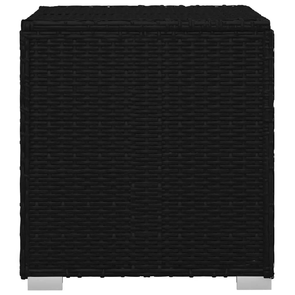 Lettini Prendisole con Tavolino 3 pz in Polyrattan Nero 3057662