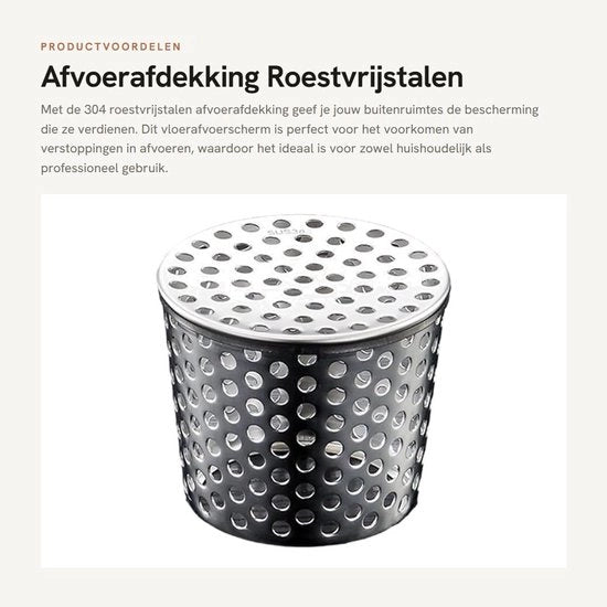 Afvoerafdekking 100 mm - Filtro di scarico in acciaio inossidabile - Schermo di scarico antiblocco per pavimenti - Resistente alla corrosione - Disegno a rubinetto - Installazione semplice