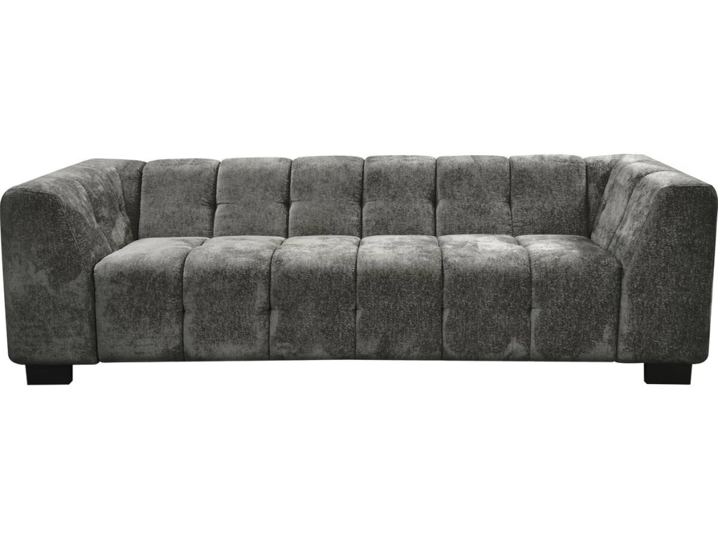 Divano dritto di design in tessuto ciniglia 3 posti "Foch" - Grigio
