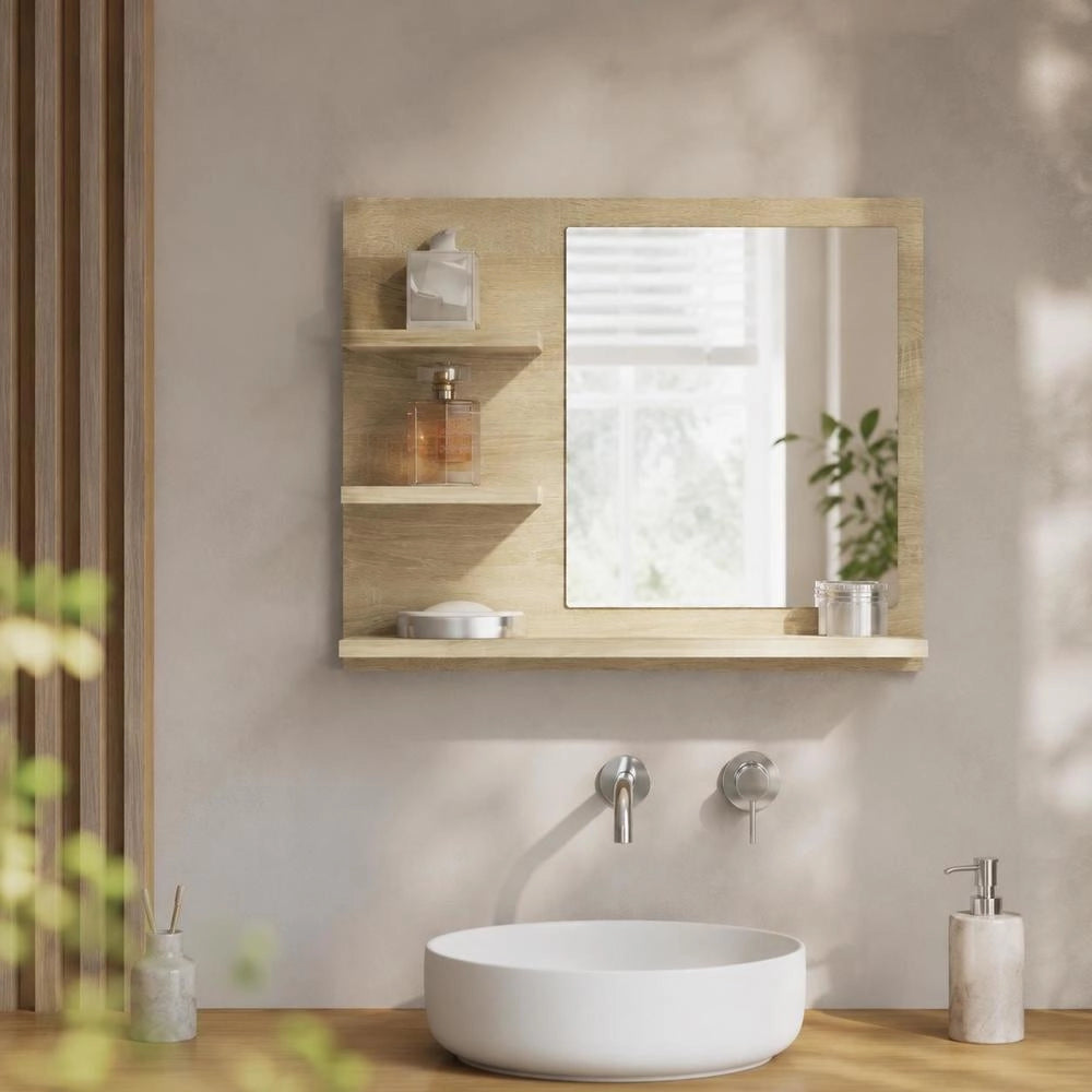 Bathroom Mirror Sonoma Oak 60x10.5x45 Cm Wood-based Material