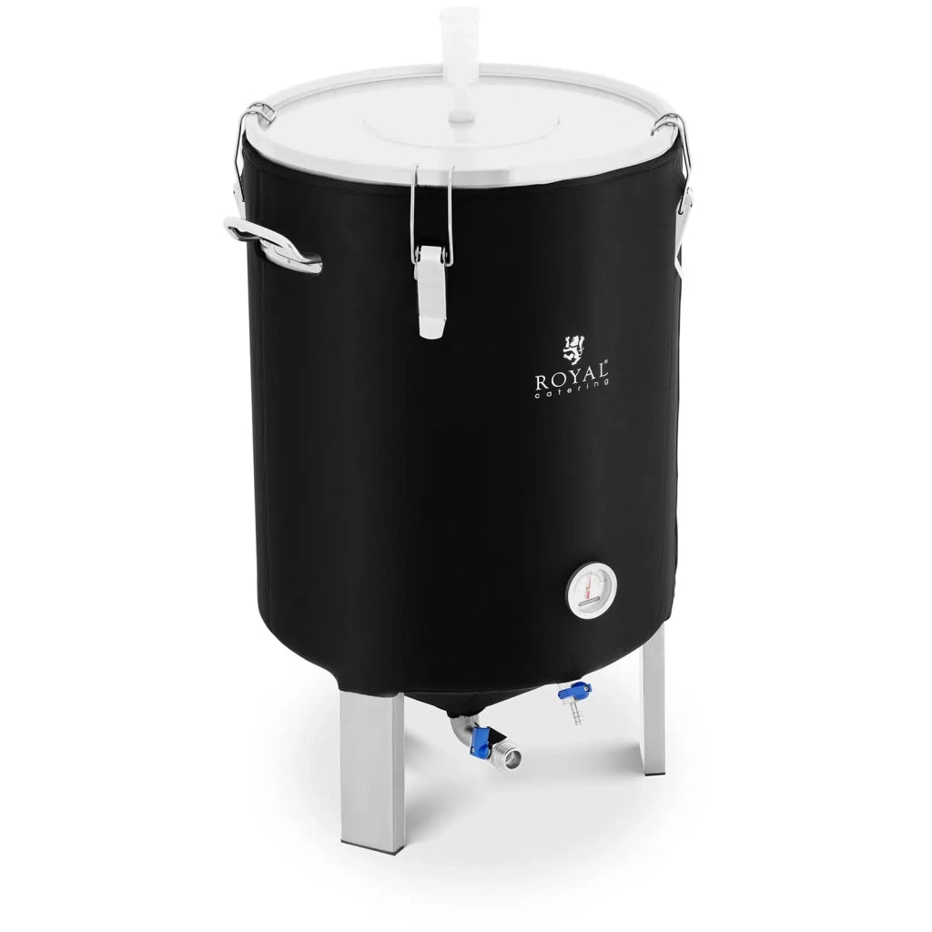 Serbatoio di fermentazione in acciaio inox da 60 litri 0-40 °C con manicotto isolante in acciaio inox nero 14_0008827