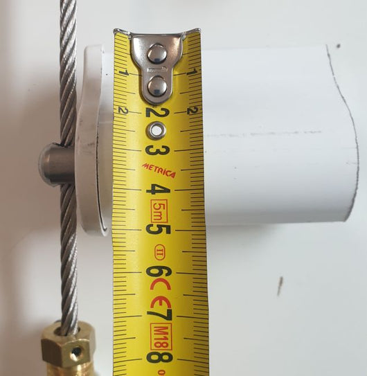 Tendifilo con cappuccio di rifinitura per tende 3000 con cavetto guida in acciaio - Colore Grigio 7035