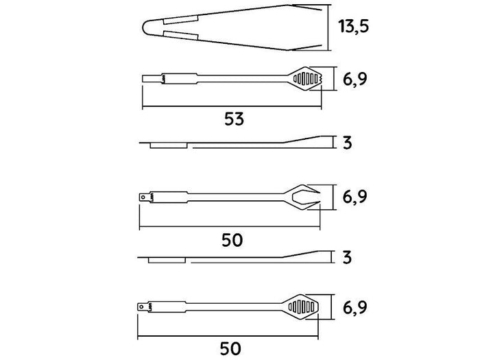 Posate da barbecue Lisa forchettone pinza e spatola in acciaio inox AISI 304