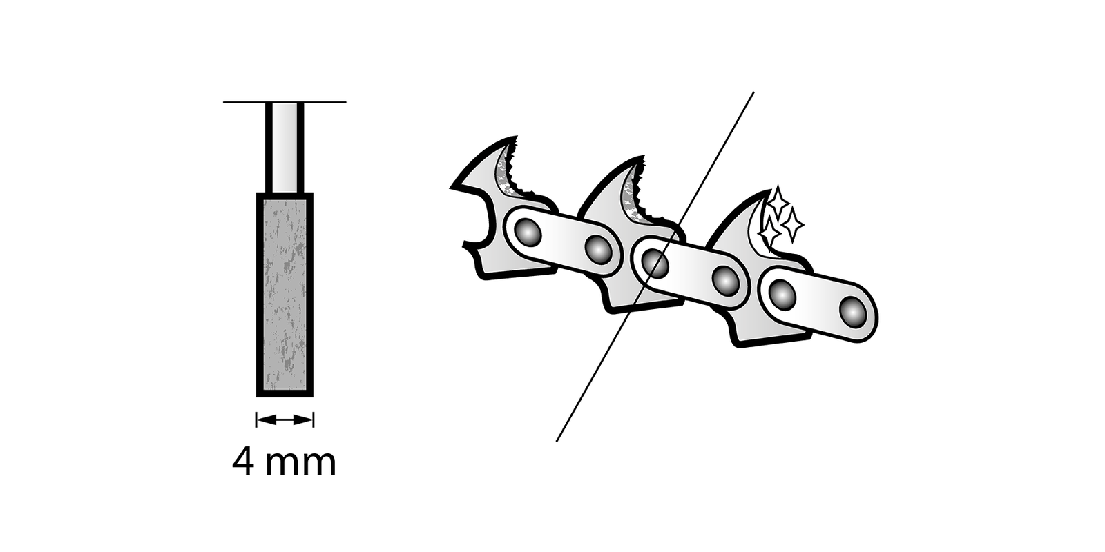 Moletta Dremel abrasiva per affilare seghe a catena 4 mm (453) - 26150453JA