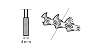 Moletta Dremel abrasiva per affilare seghe a catena 4 mm (453) - 26150453JA