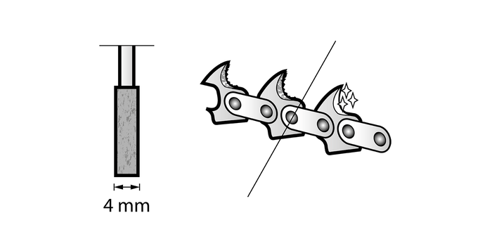 Moletta Dremel abrasiva per affilare seghe a catena 4 mm (453) - 26150453JA