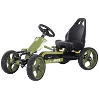 Go Kart a Pedali per Bambini da 3-6 Anni con Sedile Regolabile e Freno a Mano, Verde