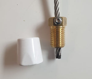 Tendifilo con cappuccio di rifinitura per tende 3000 con cavetto guida in acciaio - Colore Bianco 9010