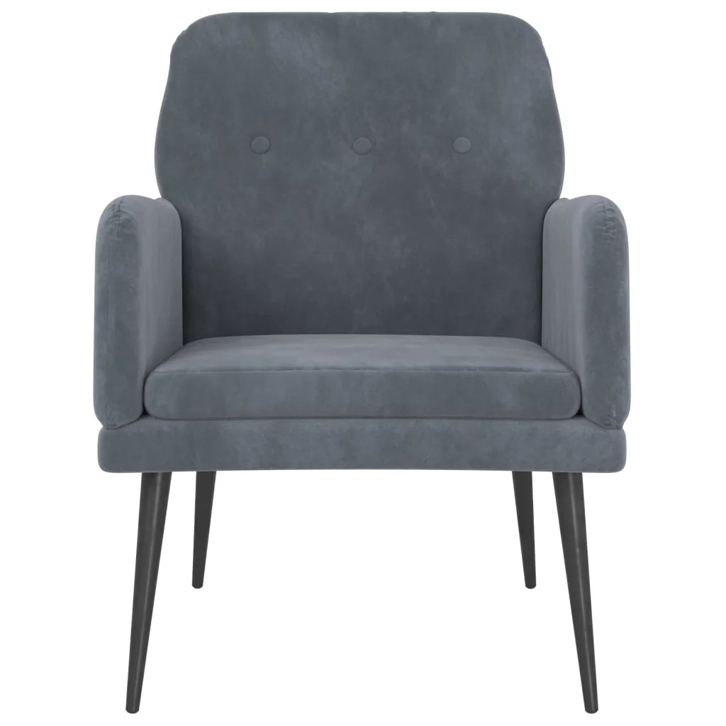 Poltrona | Sedia Relax Grigio Scuro 62x79x79 cm Velluto