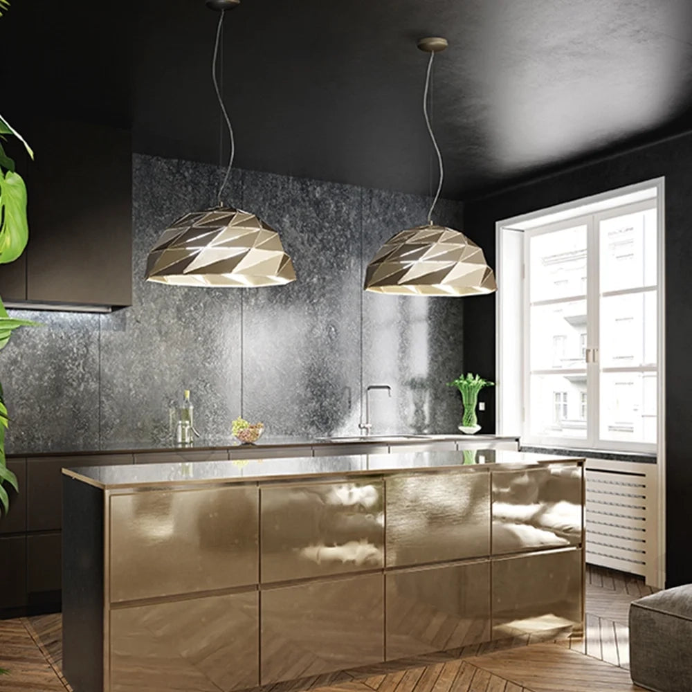 Lampadario Contemporaneo Tilt Metallo Oro 3 Luci E27