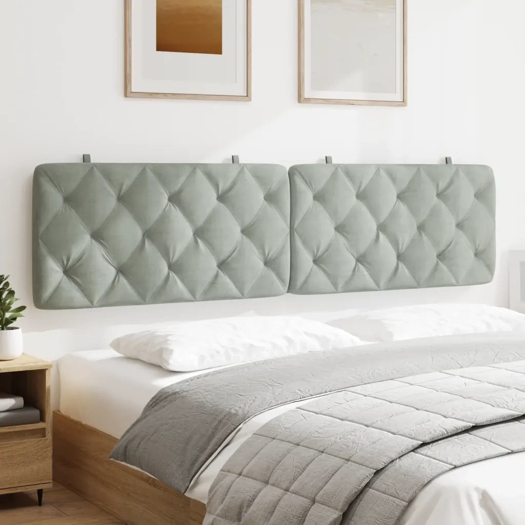 Cuscino Testiera Grigio Chiaro 200 cm in Velluto CFW6328152