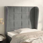 Testiera ad Orecchio Grigio Chiaro 103x23x118/128 cm in Velluto cod mxl 52849