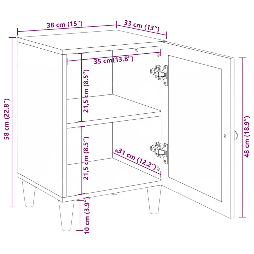 vidaXL Mobile da Bagno Bianco 38 x 33.5 x 160 cm Legno Massiccio Mango