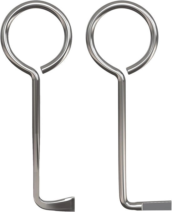 Set di Chiave per Serrature - Chiave Universale per Serrature a Bussola - 2 pezzi - Argento