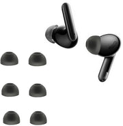 Orecchini di sostituzione in silicone per auricolari in-ear, 6 pezzi (Nero)