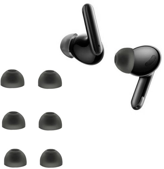 Orecchini di sostituzione in silicone per auricolari in-ear, 6 pezzi (Nero)