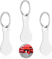 4 pezzi di chiave in acciaio inossidabile portatile per leva chiave custodia per chiave hanger rimovibile carrello per negozio chiave per uomo e donna - Argento