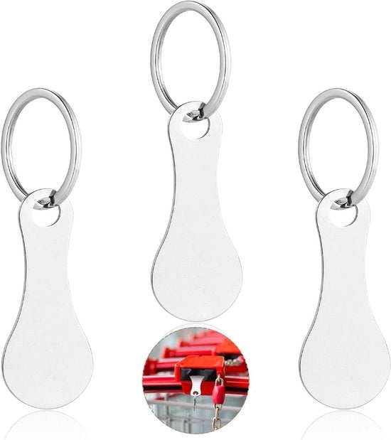 4 pezzi di chiave in acciaio inossidabile portatile per leva chiave custodia per chiave hanger rimovibile carrello per negozio chiave per uomo e donna - Argento