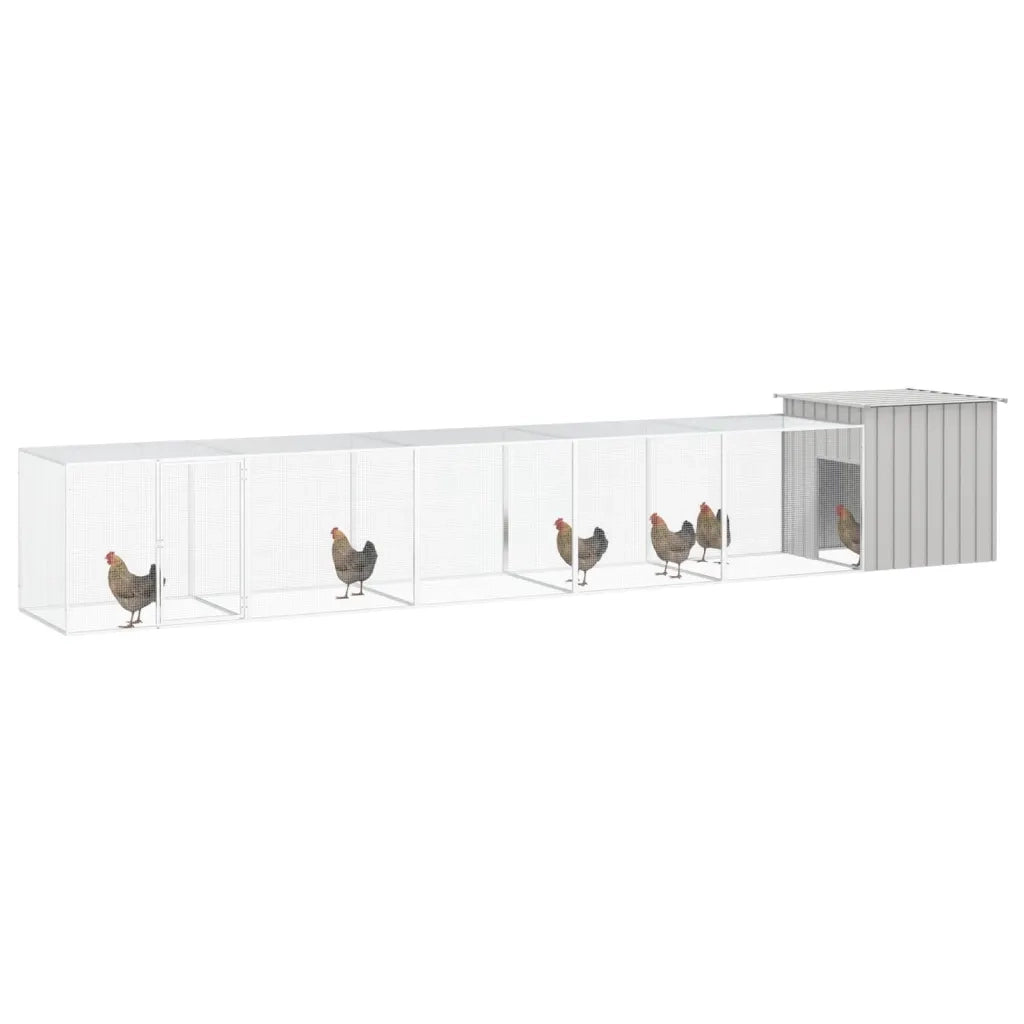 Gabbia per Polli Grigia 600x91x100 cm Acciaio Zincato 3106463