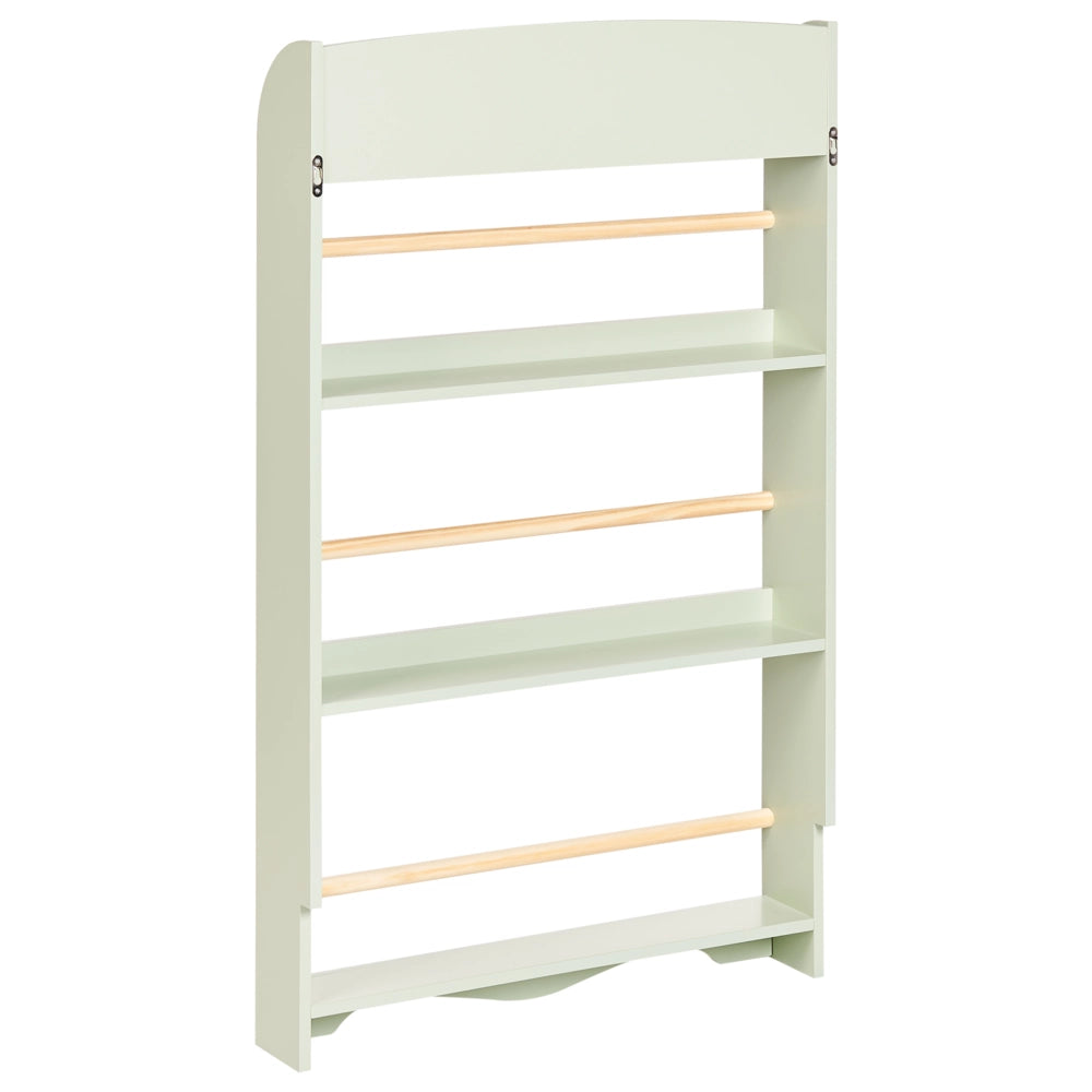 Libreria da parete verde chiaro a 3 piani in legno di pino MDF Camera dei bambini