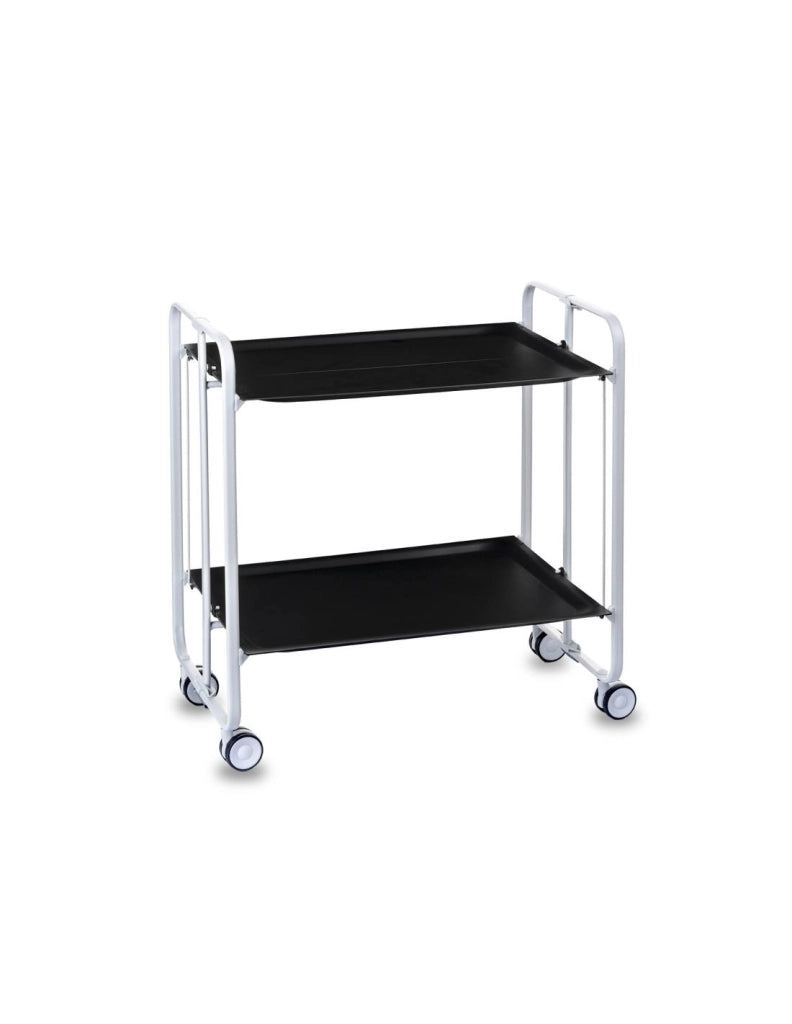 Carrello da cucina pieghevole bianco con ruote BAUHAUS 2 ripiani