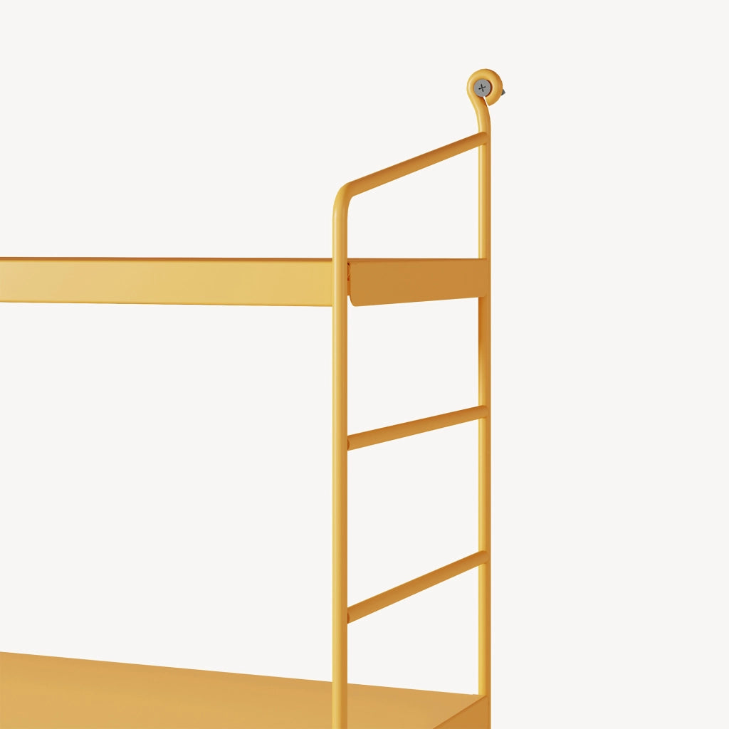 Set di 2 Scaffali da Parete Strängnäs a 3 Ripiani Regolabili  50 x 60 x 15 cm Acciaio Giallo [en.casa]