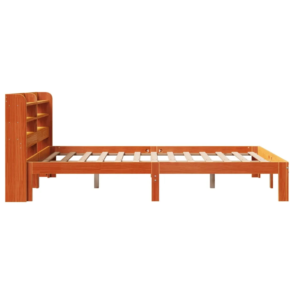 Letto senza Materasso Marrone Cera 135x190 cm in Legno di Pino