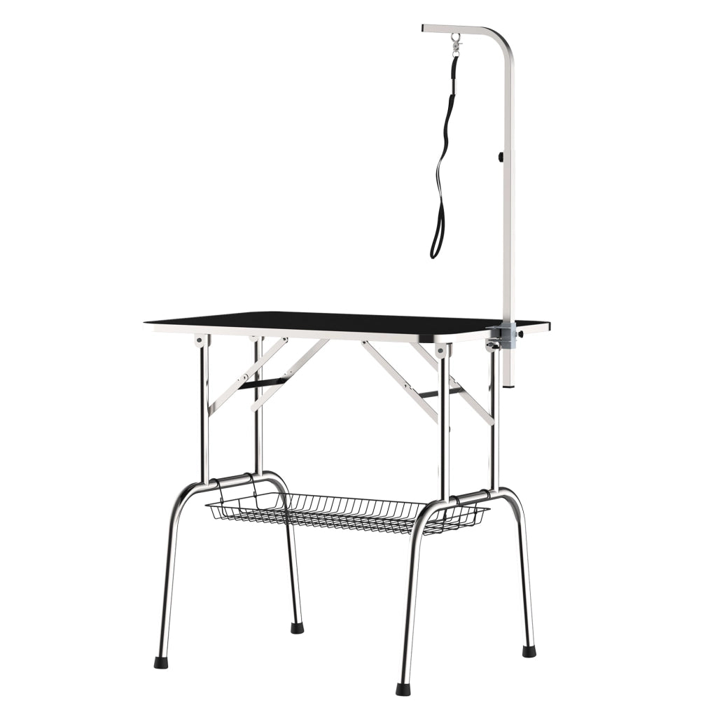 Tavolo da Toeletta per Cani Pieghevole ¨C Zephmum ¨C Nero, 90x60x75 cm