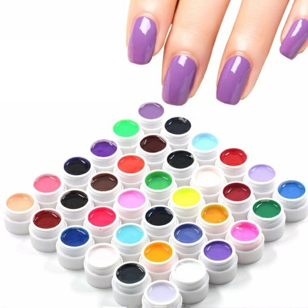 Trade Shop - Kit 36 Color Gel Uv Colorati Lidan Per Ricostruzione Unghie Nail Art Pure Polish -