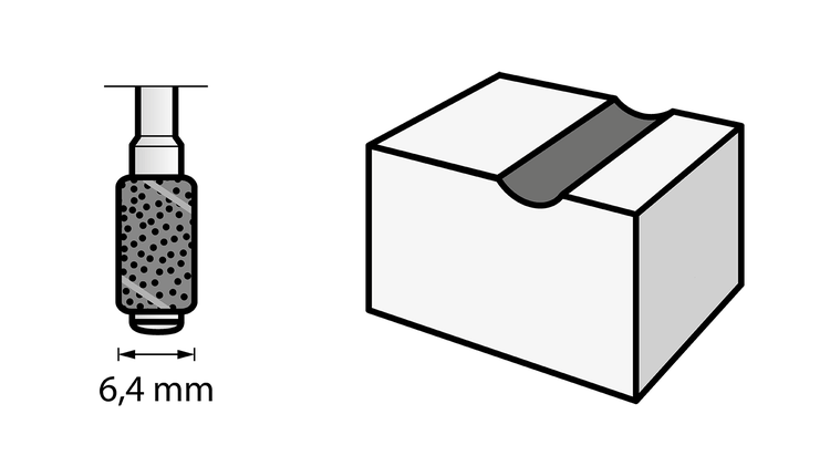 Cilindro e mandrino abrasivo Dremel 6,4 mm grana 60 (430) - 26150430JA