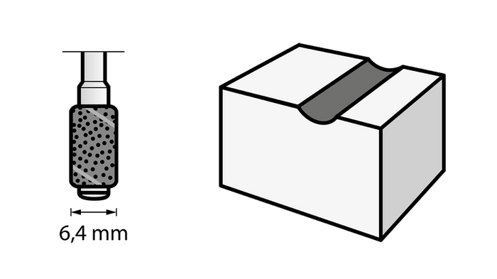 Cilindro e mandrino abrasivo Dremel 6,4 mm grana 60 (430) - 26150430JA