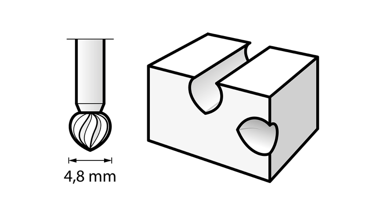 Fresa ad alta velocità 4,8 mm (192) DREMEL - 26150192JA