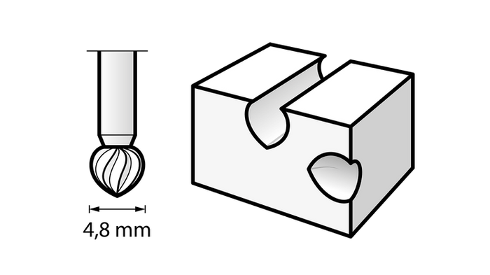 Fresa ad alta velocità 4,8 mm (192) DREMEL - 26150192JA